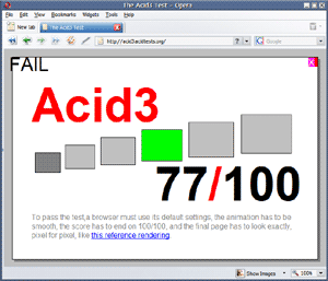 The Acid3 Test - Opera 9.50 build 9841