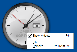 Desktop Widget Menu