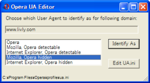 Opera User Agent Editor - Livly Island
